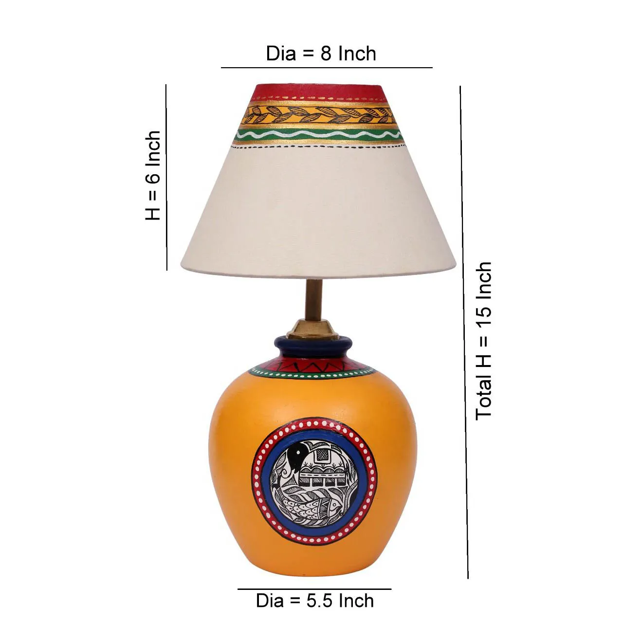 Hand-Painted Terracotta Table Lamp