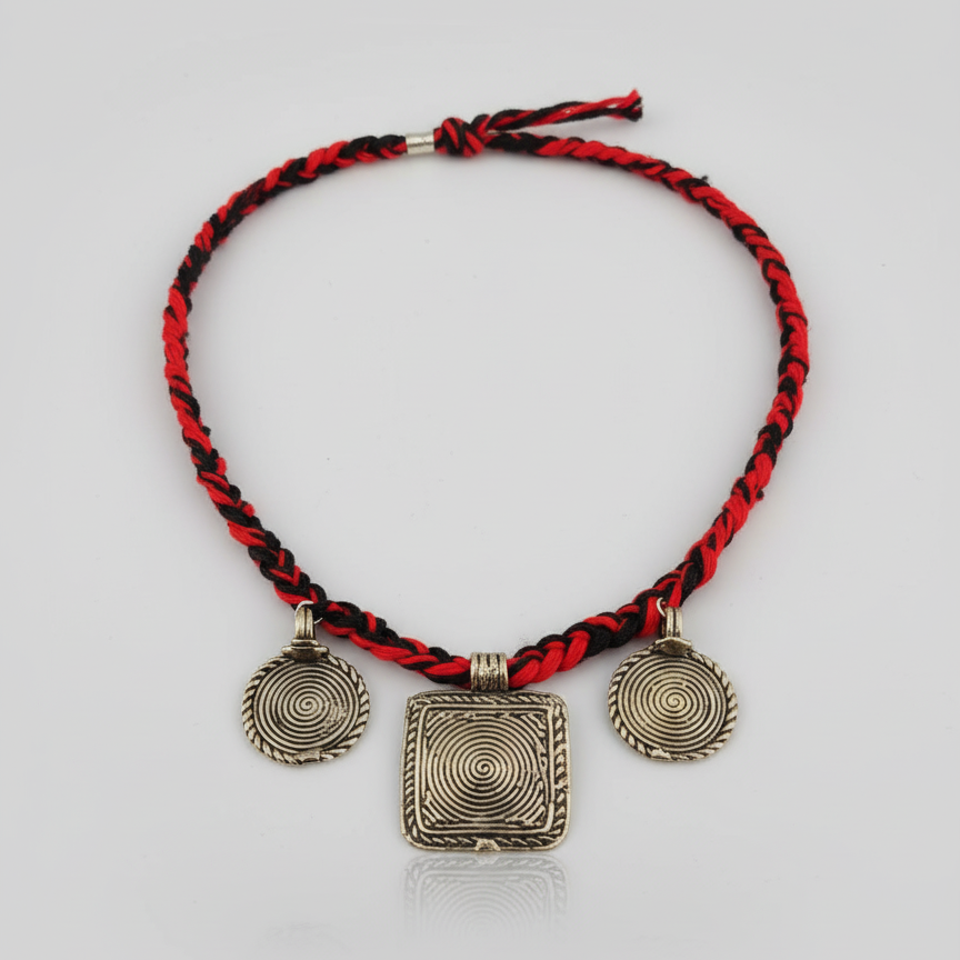 Tribal Spiral Charm Trio in Antique Silver Finish