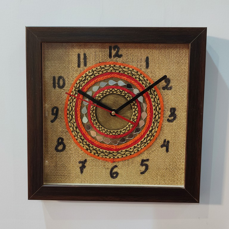 Handcrafted Wall Clock – Tribal Art Design