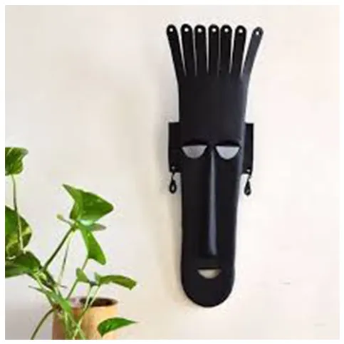 Handcrafted Tribal Metal Wall Mask â€“ Rustic Iron Art DÃ©cor