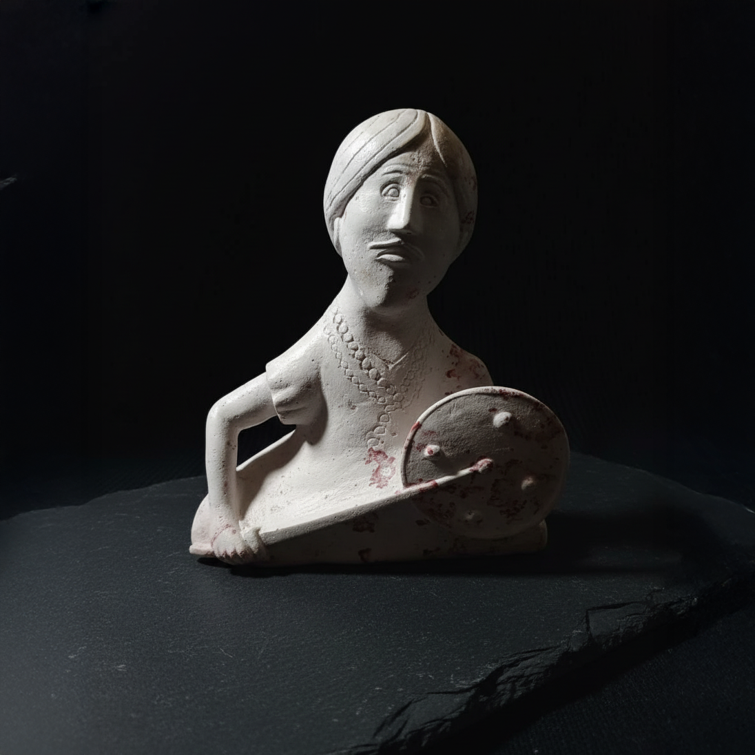 Stone Carved Warrior Figurine