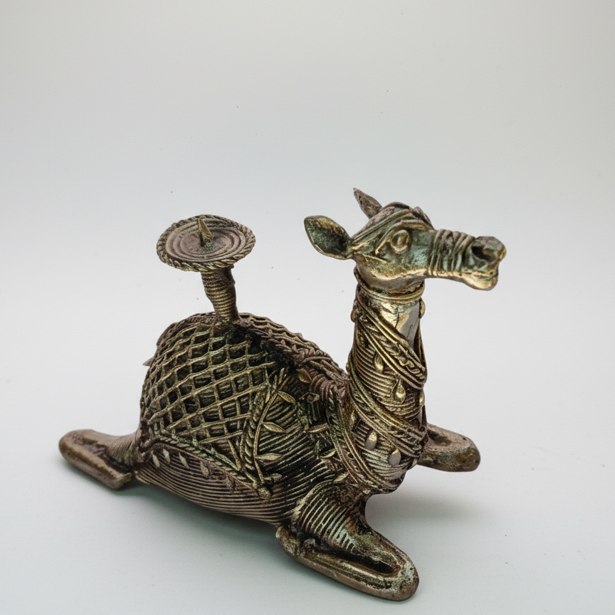 Dokra Camel Candle Holder