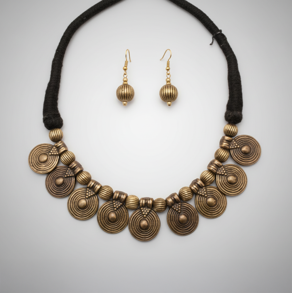 Dokra Necklace & Earrings Set