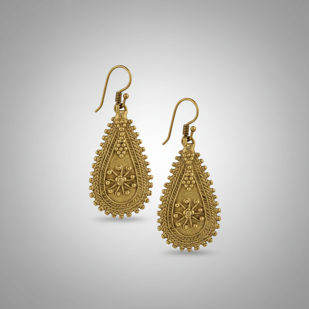Dokra Teardrop Earrings