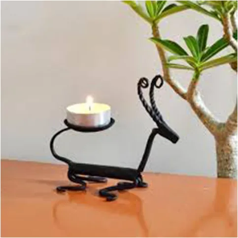 Minimalist Iron Deer Tealight Holder
