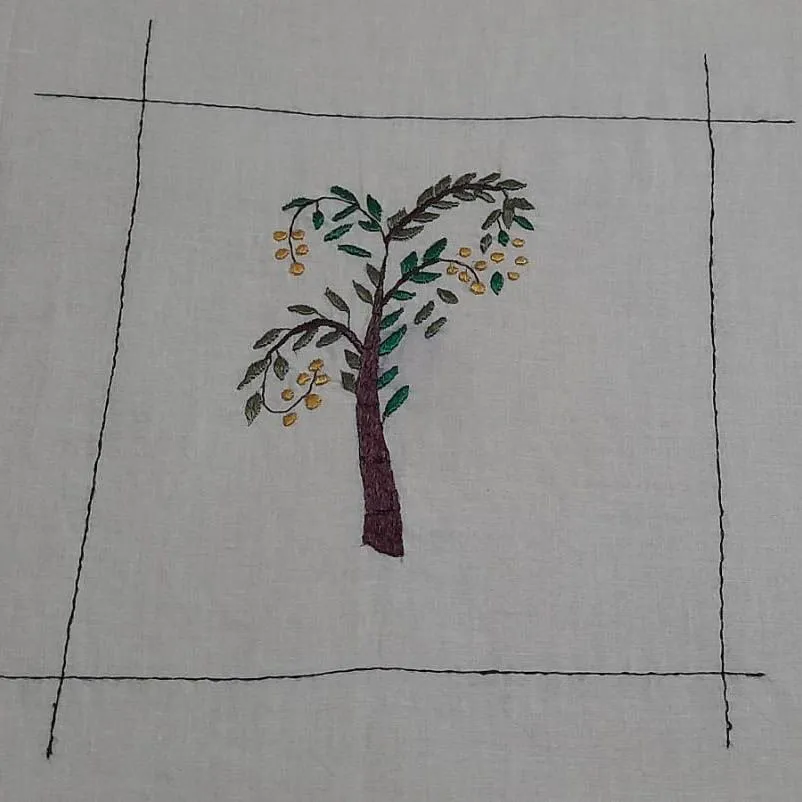Handcrafted Chamba Rumal with Tree of Life Embroidery