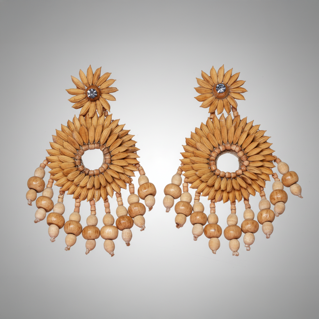 Natural Sunflower Paddy Earrings