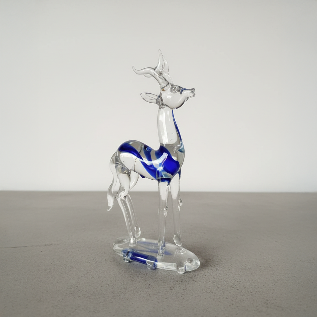 Blue Antelope Glass Figurine