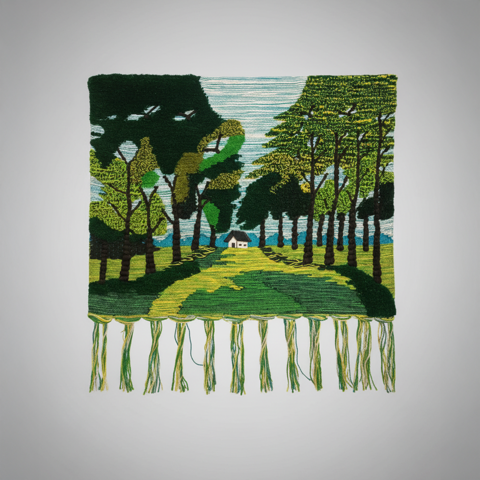 Forest Path Jute Wall Hanging