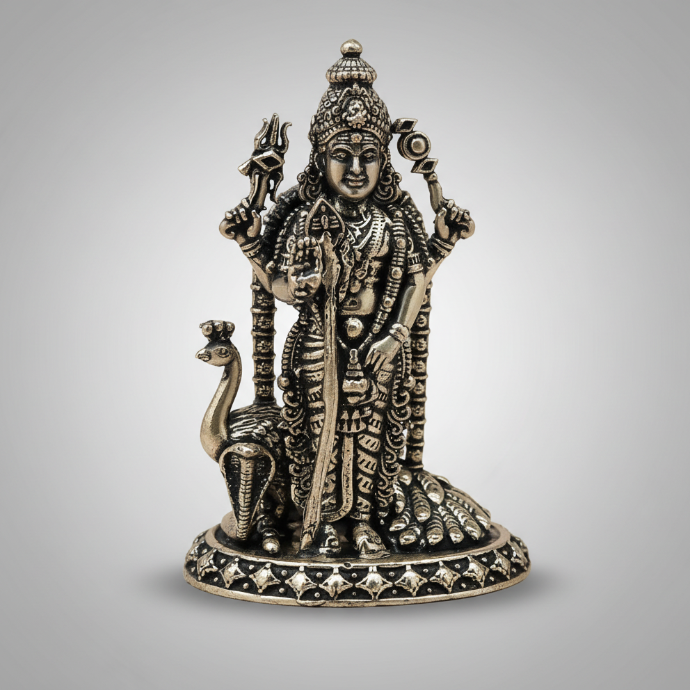 Murugan Brass Idol with Peacock