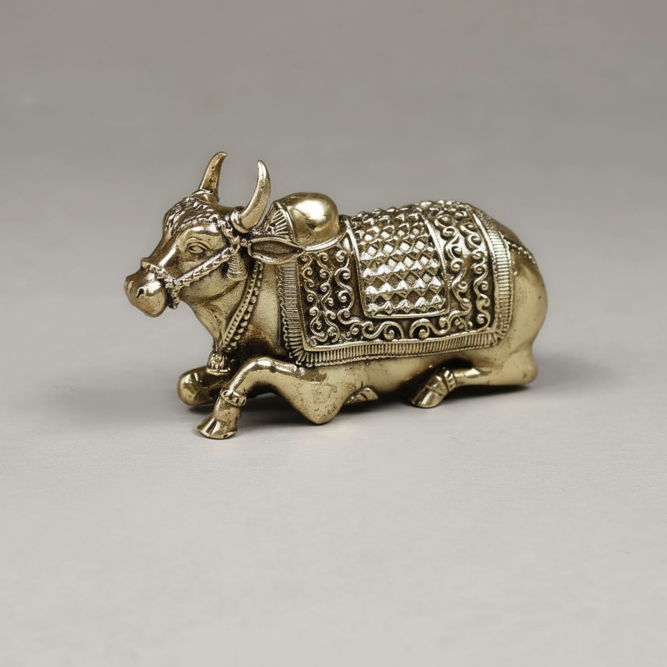 Brass Nandi Sitting Idol