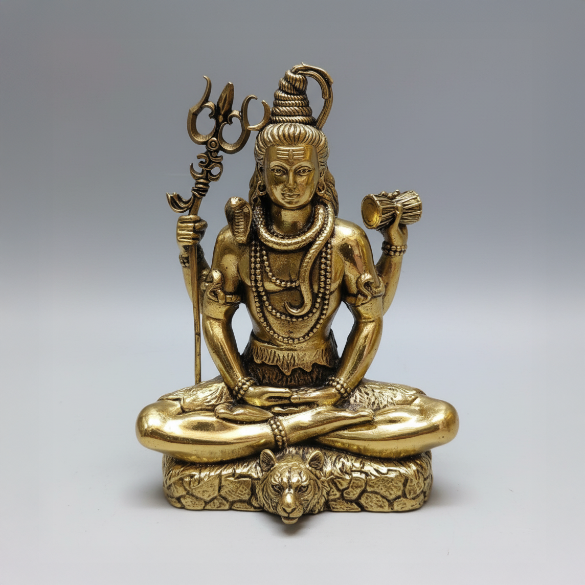 Meditating Shiva Brass Idol