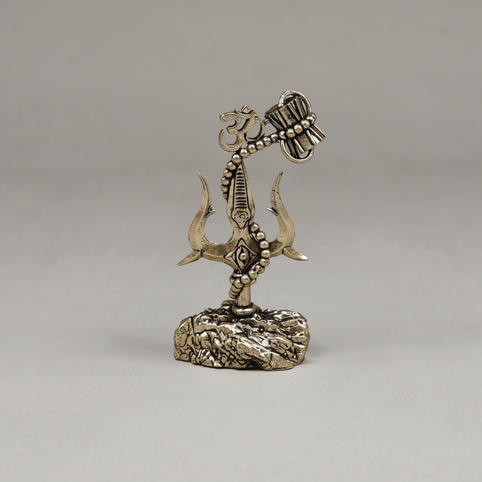 Brass Trishul with Damru