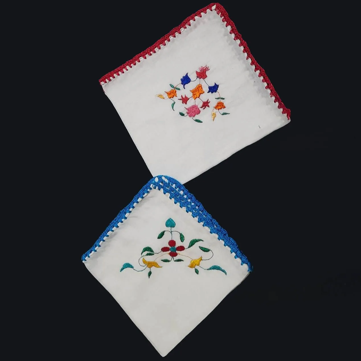 Handcrafted Chamba Rumal Set with Floral Embroidery