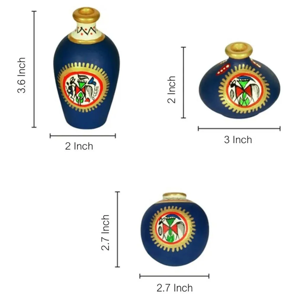 Handcrafted Mini Terracotta Tribal Vase Set