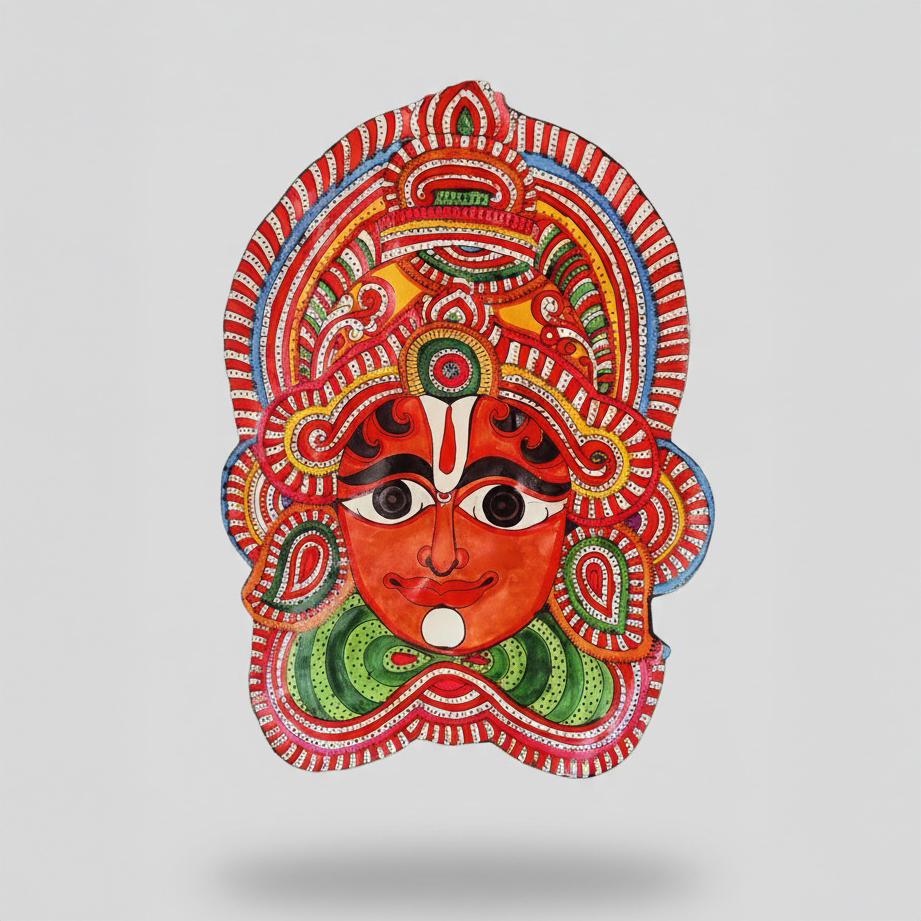 Leather Mask – Narasimha Avatar (Fiery Red)