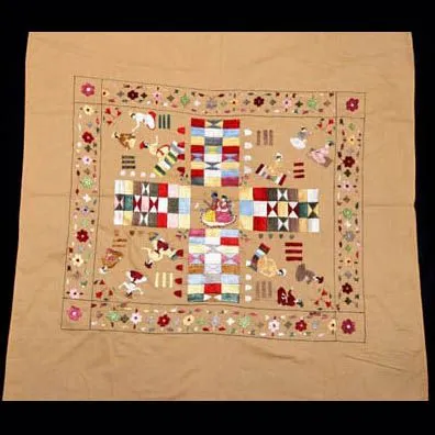 Handcrafted Chamba Rumaal with Traditional Krishna Leela Embroidery