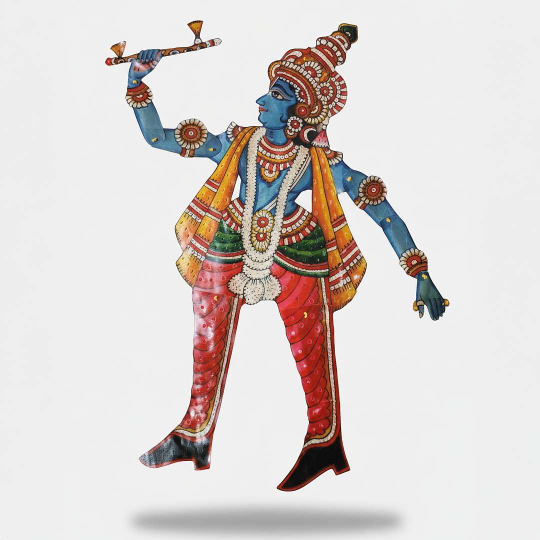 Lord Krishna Tholu Bommalata Leather Puppet